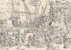 Het schip van Sint Reynuit. Gedrukt van een houtsnede, naar Jan Wellens de Cock, ca. 1520-1530.