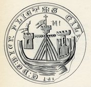 Andere stadszegels van Nederlandse havensteden: . Biervliet, 1307.