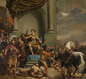 Schilderij uit het Amsterdamse Prinsenhof. De Romeinse consul Titus Manlius Torquatus laat zijn zoon onthoofden. Het schilderij, een vermaning tot onpartijdige rechtspraak, was een opdracht van de Admiraliteit van Amsterdam voor hun vergaderkamer in het Prinsenhof.