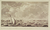 Schipbreuk voor de Zeeuwse kust. Het VOC-schip <em>Woestduin</em> leed in 1779 schipbreuk in de Honte voor de kust van Walcheren. De gebroeders Naerebout uit Vlissingen slaagden erin de bemanning te redden.