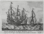 Haantje in gevecht met twee kapers. Kapitein Cornelis Jansz de Haan, bijgenaamd Haantje, in gevecht met twee Duinkerker kapers. Volgens het onderschrift zonk daarbij één kaperschip en sloeg het andere op de vlucht. Dit gevecht dateert van kort na De Haans aanstelling als kapitein van een Amsterdams directieschip in 1631. Hij sneuvelde in 1633, ook in een gevecht met Duinkerkers.