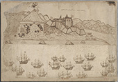 Aanval op Elmina, 1625. De zeeslag om het Portugese fort kasteel Elmina, voor de westkust van Afrika, was een kleinschalig treffen, 25 oktober 1625. De vloot van negentien schepen van de West-Indische Compagnie onder Dircksz Lam slaagde er niet in om het Portugese fort te veroveren.