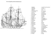 Tuigage van een oorlogsschip uit de zeventiende eeuw