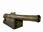 Rotterdams scheepsgeschut. De bronzen vuurbuis is gegoten door de Rotterdamse gieters Cornelis en Dirk Ouderogge voor de Admiraliteit op de Maze. Op de vuurmond staan de teksten: ‘D’ ADMIRALITEYT / TOT ROTTERDAM’ en ‘CORNELIS . OVDEROGGE . FECIT . EN D.I.O. ROTTERDAM’ (Cornelis Ouderogge heeft (mij) gemaakt en Dirk Jansz Ouderogge te Rotterdam).