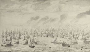 De slag bij Ter Heide waarin admiraal Maarten Harpertsz Tromp sneuvelde, 10 augustus 1653