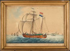 Kofschip <em>Sara Jacoba</em> in de Oostzee. De <em>Sara Jacoba</em> op weg van Elseneur (Helsingør) naar Koningsbergen (Kaliningrad), 8 oktober 1829.