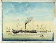 Raderstoomboot <em>Willem de Eerste</em>. De <em>Willem de Eerste</em> werd in 1827 door de werf Hollandia van C. van Swieten aan de Amsterdamse Stoomboot Maatschappij geleverd. In 1835 werd het schip verkocht aan het Indisch gouvernement en zeilde het ontdaan van schepraderen en schoorsteen naar Nederlands-Indië. Daar werden raderen en schoorsteen weer gemonteerd. Het schip verging in 1837 op een rif bij de Lucipara eilanden.