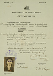 Getuigschrift van de schippersdochter Maria van de Corput, 20 november 1948. In dit getuigschrift verklaart de Voorzitter van de Commissie van Deskundigen voor de Rijnvaart te Amsterdam dat de 27-jarige schippersdochter Maria van der Corput uit Maastricht met de scheepvaart vertrouwd is en over voldoende lichamelijke geschiktheid beschikt. Blijkens het getuigschrift was haar vader een ervaren Rijnschipper met een Rijnschipperspatent, een certificaat dat hem de bevoegdheid gaf om zelfstandig met een schip aan de internationale Rijnvaart deel te nemen. Waarschijnlijk gebruikte Maria dit getuigschrift om aan te tonen dat ze op een Rijnschip als volwaardig matroos kon optreden. Het aanvraagjaar 1948 is veelzeggend. Volgens de bemanningsvoorschriften in de Rijnvaart mochten tot 1948 alleen mannen als volwaardig matroos functioneren, vanaf 1948 was dit ook voor vrouwen toegestaan. Tegelijk met Maria kreeg ook haar moeder zo’n getuigschrift. Het getuigschrift gaf beide vrouwen dus voortaan de mogelijkheid om in de Rijnvaart als volwaardig bemanningslid mee te werken, waardoor het gezin het loon van twee matrozen uitspaarde.